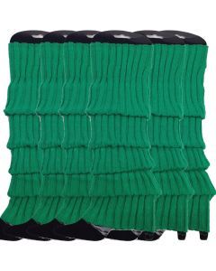 6x Green Ribbed Leg Warmers Bulk Pack - Womens Dance Costume/80s Party