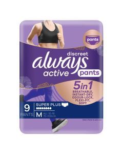 Always Discreet 5 in 1 Pants Medium 10-16 70-100cm 9 Pack