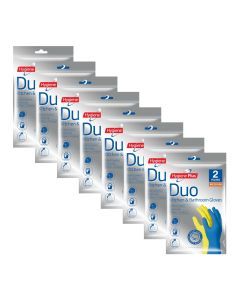 Hygiene Plus Duo Kitchen and Bathroom Gloves 2pk (Medium) x8