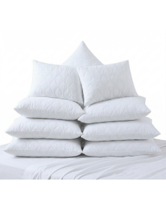 10x White Quilted Cotton Pillow Protector Bulk Pack - Breathable Slip Case - 48x74cm