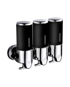 Traderight Group  3 Bottles Bathroom Shower Soap Dispenser Shampoo Gel Pump Wall 1500ml Black