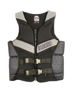 Riders Inc The Wave Men's PFD Life Jacket Vest Black-Grey Sizes L-5XL