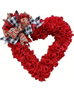 Valentine's Day Wrinkled Hemp Rope Heart-shaped Wreath