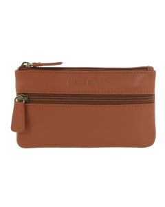 Pierre Cardin Womens Genuine Leather RFID Coin Purse Wallet - Tan