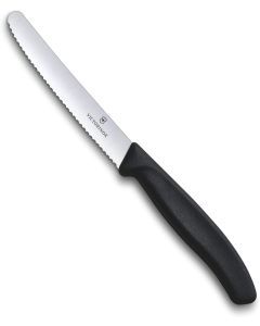 1x Victorinox Swiss Classic Wavy Edge Steak & Tomato Knife - Black