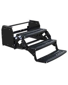 Triple Black Steel Caravan Step with Steel Tread