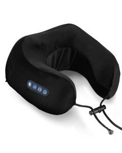 U-Shaped Heated Neck Massager Pillow - USB Rechargeable(Black)