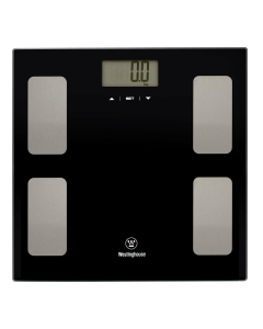 Westinghouse 150kg Bathroom Scales Bath Personal Tempered Glass Digital in Black - WHPS02K