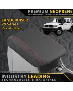 Razorback 4x4 GP6 Premium Neoprene Console Lid Cover suitable for a Toyota Landcruiser 79 Series (Made to Order)