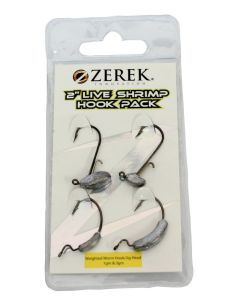 Zerek Jig Head and Weighted Worm Hook Pack for 2 Inch Live Shrimps -1gm and 3gms