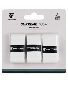 Tretorn Supreme Tour 3 Pack Overgrip Grip Tennis Pickleball Padel in White
