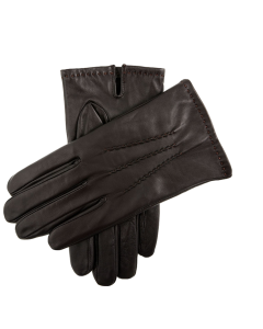 Dents Mens Touchscreen Leather Gloves with Palm Vent (Handsewn Detail Cuffs)