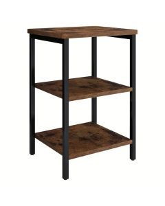 Retro Wooden 3-Layer Bedside Storage Rack Table