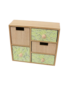 Exquisite Applique Drawer Box Storage - Wood Color