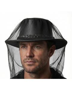 Jacaru Deluxe Mosquito Hat Net - Black (Mesh Insect Protector for Outdoors/Fishing)