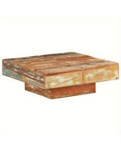 Elegant Coffee Table - 80x80x28 cm Wood Pedestal Base(Brown)