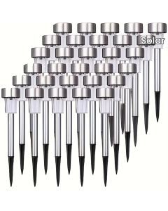 Solar LED Path Lights Outdoor Stainless Steel (10-Pack)