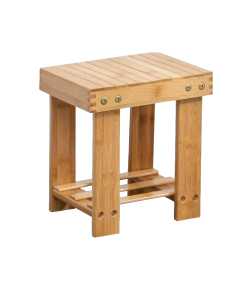 Bamboo Children's Small Stool - Square Shape, 25cm High
