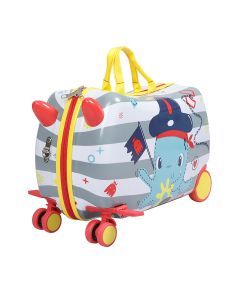 Bopeep Kids Ride On Suitcase Children Travel Luggage Carry Bag Trolley Octopus