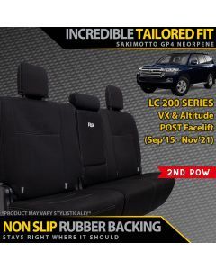 Razorback 4x4 GP4 Standard Neoprene Rear Row Seat Covers suitable for a Toyota Landcruiser 200 Series VX/Altitude (09/2015+) (Made to Order)