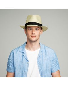 Bailey Spencer Lite Mens Straw Trilby Hat - Natural (Made in USA Summer Fedora)