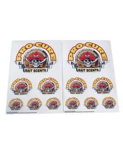 Pro Cure Team Pro Cure Sticker Pack - 12 Assorted Fishing Stickers - Boat Decals