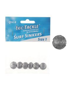 6 Pack of Jarvis Walker Size 1 Surf Sinkers