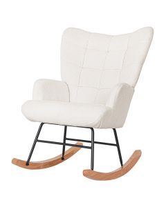 Levede Rocking Chair Nursery Rocker Accent Tub Boucle Armchair Lounge Fleece