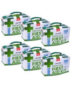 6x 258pcs Premium First Aid Kit Bulk Pack - Emergency Medical Set for Work/Offices/Family