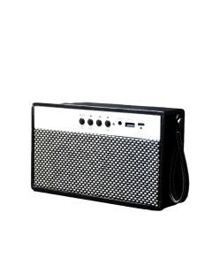 Portable Bluetooth Speaker with Retro Lychee Pattern (Black)