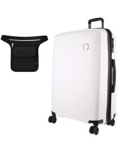 Pierre Cardin Inspired Milleni Luggage Bag Large in Blue + Milleni Waist Bag (2 Items)