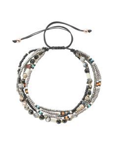 Bracelet with Multi-Layer Bohemia Beads for Women (Black)