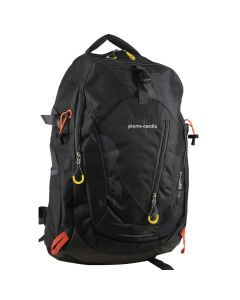 Pierre Cardin Mens Nylon Travel & Sport Medium Backpack Bag - Grey/Black