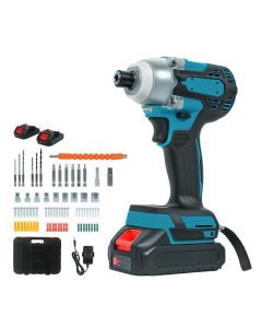 Traderight 21V Cordless Brushless Impact Driver 2 Battery 1/4" Electric Wrench