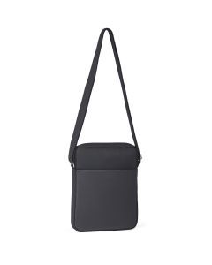 Pierre Cardin Mens Italian Leather iPad Crossbody Bag - Black (with Nylon Trim)