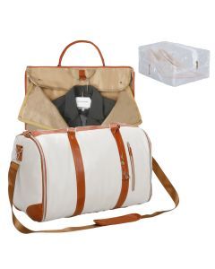 Slimbridge Garment Bags 2 in 1 Hanging Suit Convertible Travel Duffle Beige