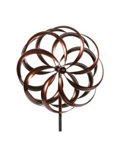 210cm Metal East Meets West Windmill Wind Spinner - Bronze (Outdoor Garden Decor)
