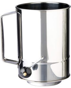 Cuisena 5-Cup Stainless Steel Flour Sifter - Silver/Black (Crank Handle)