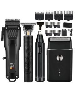 Men’s Grooming Kit USB Rechargeable Clippers (4pcs)