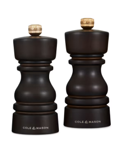 13cm Cole & Mason London Salt & Pepper Grinder Mill Gift Set - Chocolate Wood