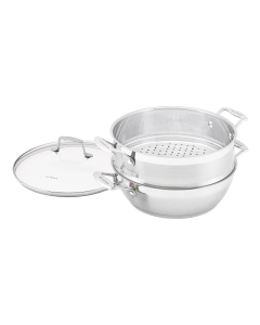 Scanpan Impact 28cm Multi Purpose Pan with Steamer - Silver (Braise & Sauté)