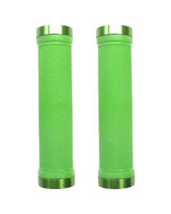 Trigram Lock-on Bike Grips Kraton Rubber 130mm with 2 side lock rings Lime