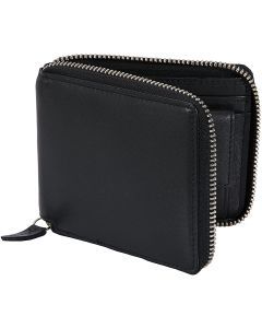 Dents Avon Mens Zip Smooth Nappa Leather Wallet  - Black (RFID Blocking)