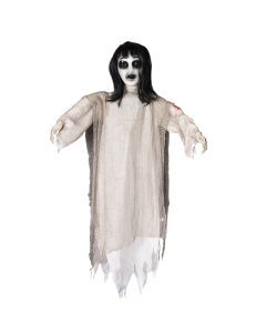 Hanging Halloween Decoration Female with Glowing Eyes