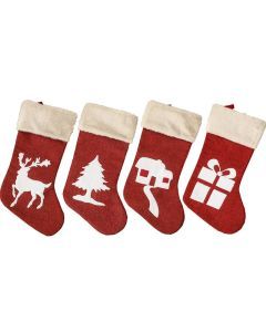 Christmas Stockings Reindeer Tree Holiday Decor Set (12 PCS)