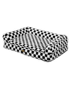 Pawz Orthopedic Dog Bed Pet Mat Calming Checkered Plush Sofa Washable S