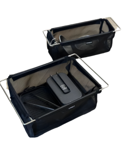 Folding Camping Mesh Basket Drainable Storage Bag Black