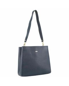 Morrissey Womens Italian Structured Leather Crossbody Handbag - Navy (MO3160)