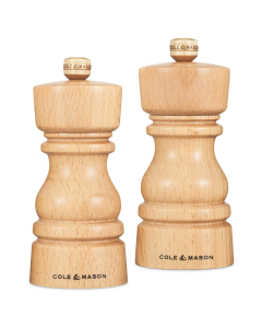 130mm Cole & Mason London Salt & Pepper Grinder Mill Gift Set - Natural Beech