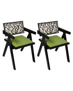 Levede 2x Dining Chair Solid Wood Armchair Accent Chair Retro Backrest Chairs